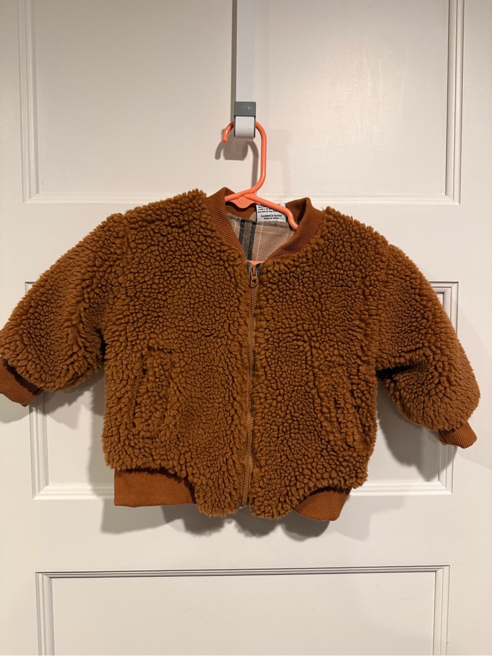 Toddler Faux-Sherpa Puffer Jacket in Warm Brown